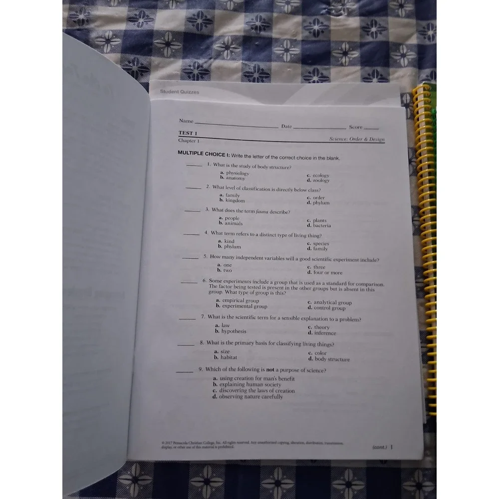 NEW Abeka Grade 7 Science Order Design Student Text Workbook Teacher Keys 2nd Ed